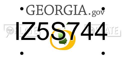 IZ5S744 Georgia License Plate