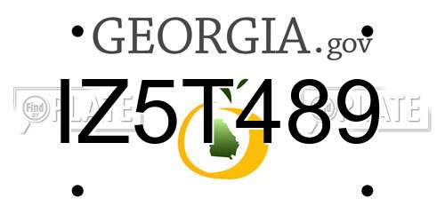 IZ5T489 Georgia License Plate