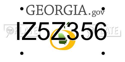 IZ5Z356 Georgia License Plate
