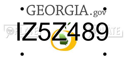 IZ5Z489 Georgia License Plate