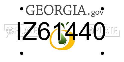 IZ61440 Georgia License Plate