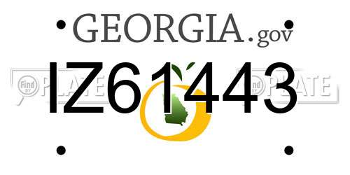 IZ61443 Georgia License Plate