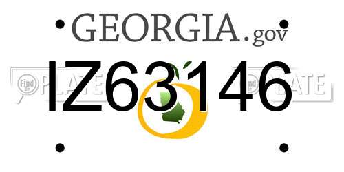 IZ63146 Georgia License Plate