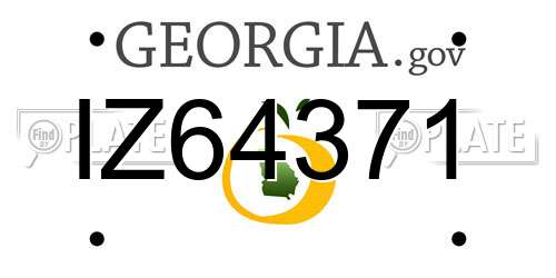 IZ64371 Georgia License Plate
