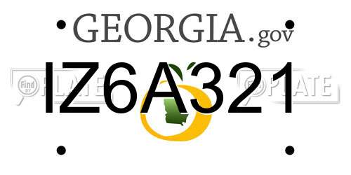 IZ6A321 Georgia License Plate