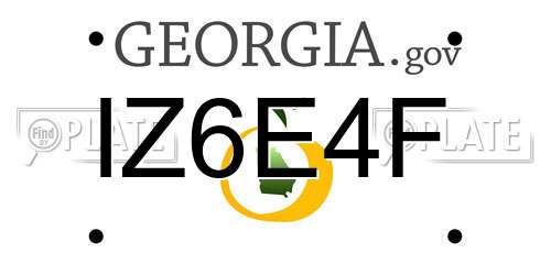 IZ6E4F Georgia License Plate