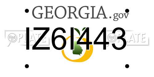 IZ6I443 Georgia License Plate