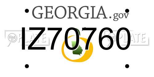 IZ70760 Georgia License Plate