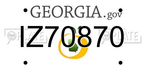 IZ70870 Georgia License Plate