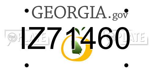 IZ71460 Georgia License Plate