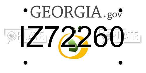 IZ72260 Georgia License Plate