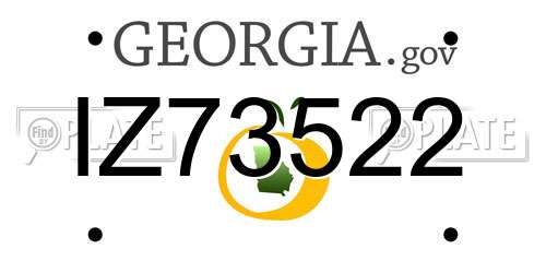 IZ73522 Georgia License Plate