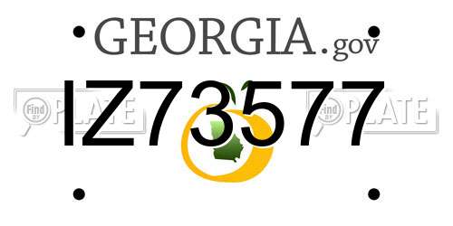 IZ73577 Georgia License Plate