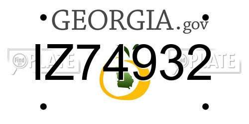 IZ74932 Georgia License Plate