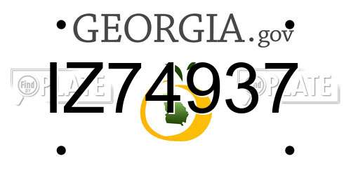 IZ74937 Georgia License Plate