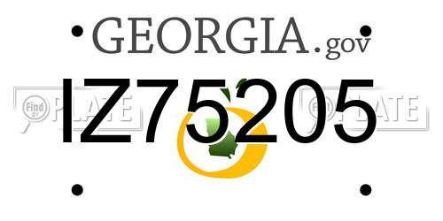 IZ75205 Georgia License Plate
