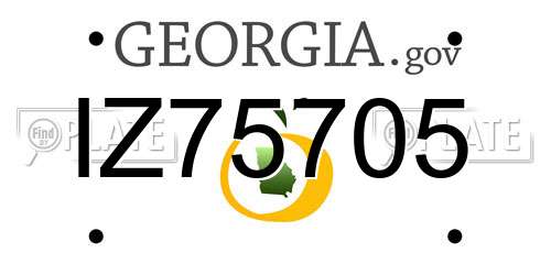 IZ75705 Georgia License Plate