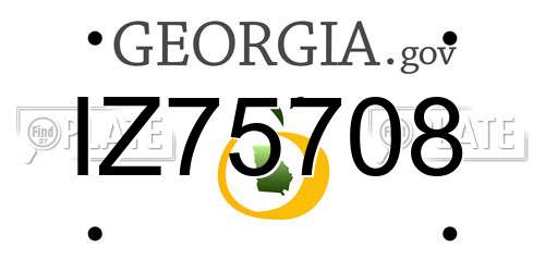 IZ75708 Georgia License Plate