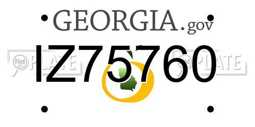 IZ75760 Georgia License Plate
