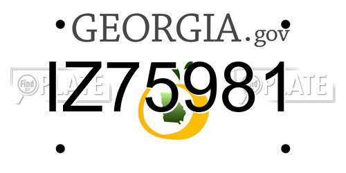 IZ75981 Georgia License Plate