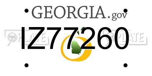 IZ77260 Georgia License Plate