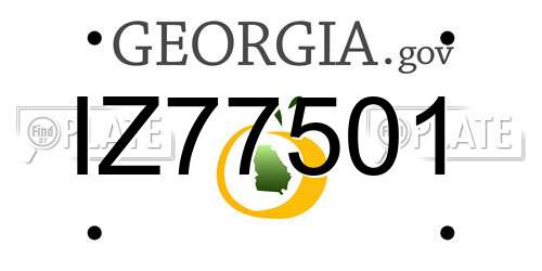 IZ77501 Georgia License Plate