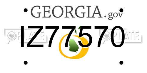 IZ77570 Georgia License Plate