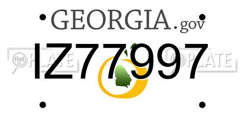 IZ77997 Georgia License Plate