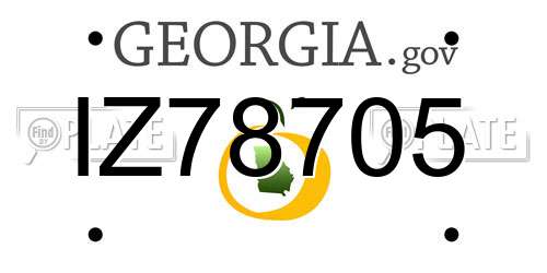 IZ78705 Georgia License Plate