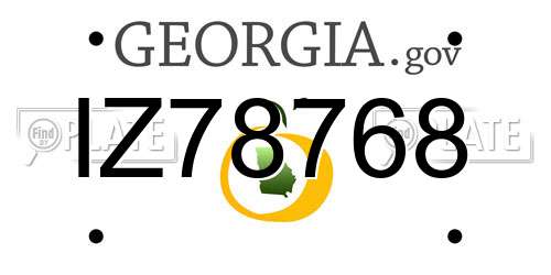 IZ78768 Georgia License Plate