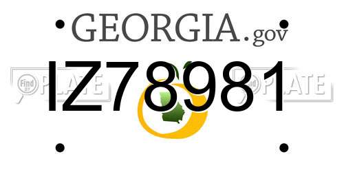 IZ78981 Georgia License Plate