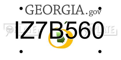 IZ7B560 Georgia License Plate