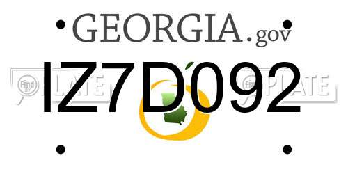 IZ7D092 Georgia License Plate