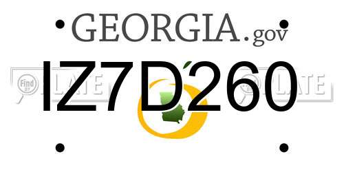 IZ7D260 Georgia License Plate