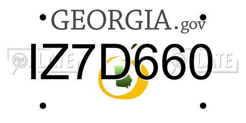 IZ7D660 Georgia License Plate