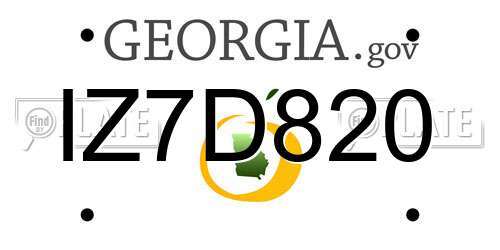IZ7D820 Georgia License Plate
