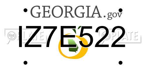 IZ7E522 Georgia License Plate