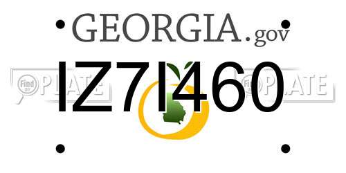 IZ7I460 Georgia License Plate