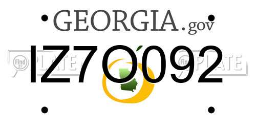 IZ7O092 Georgia License Plate