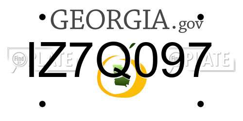 IZ7Q097 Georgia License Plate
