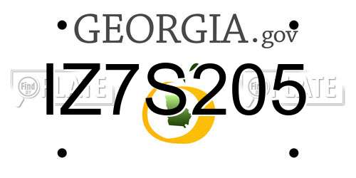 IZ7S205 Georgia License Plate