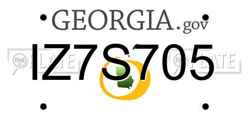 IZ7S705 Georgia License Plate