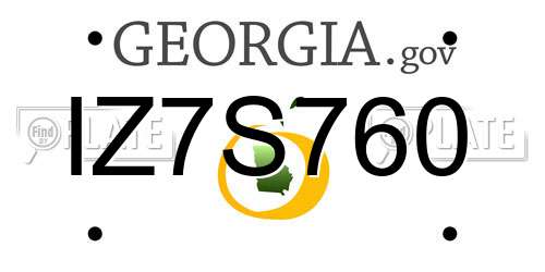 IZ7S760 Georgia License Plate