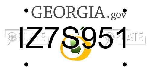 IZ7S951 Georgia License Plate