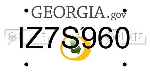IZ7S960 Georgia License Plate