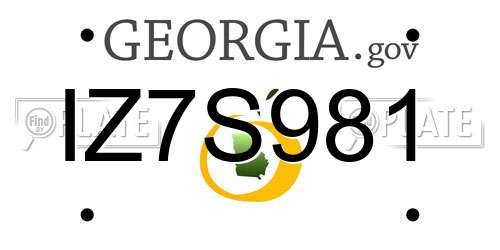 IZ7S981 Georgia License Plate