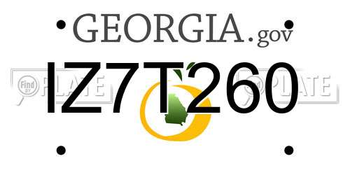 IZ7T260 Georgia License Plate