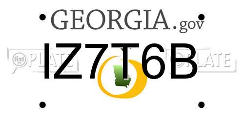 IZ7T6B Georgia License Plate