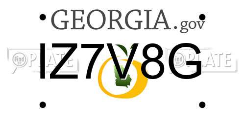 IZ7V8G Georgia License Plate