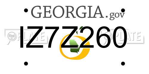 IZ7Z260 Georgia License Plate